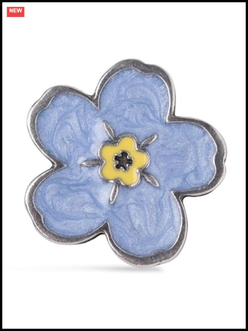 Pewter Forget-Me-Not Lapel Pin Brooch Handcrafted Vintage Style
